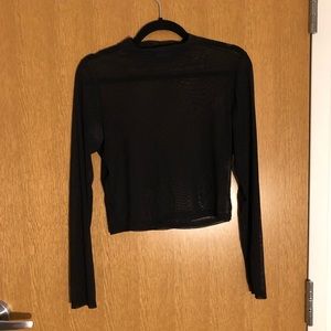 Sheer black crop top